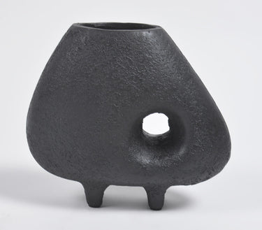 Terracotta Clay Stout Midnight Vase-Chateaux ME