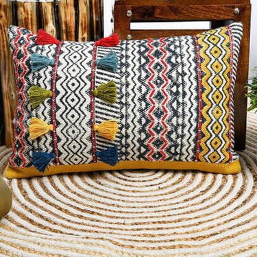 Cushion Cover - Block Printed Multicolor Cotton Cushion Cover