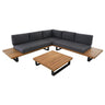 LYN TEAK CORNER SOFA SET W/COFFEE TABLE