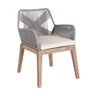 COCO TEAK DINING SET W/ROPE GREY (6 DINING ARMCHAIRS & 1 DINING TABLE)-Chateaux ME