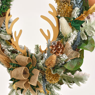 Handcrafted Reindeer Horn Christmas Wreath