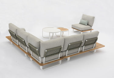 DECK SLIM MODULAR LOUNGE TEAK WHITE FRAME