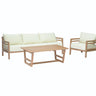 VLAD TEAK SOFA SET W/COFFEE TABLE (2 SINGLE SOFAS + 1 THREE SEATER + 1 COFFEE TABLE)