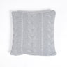 Classic Knitted Cotton Grey Cushion Cover-Chateaux ME