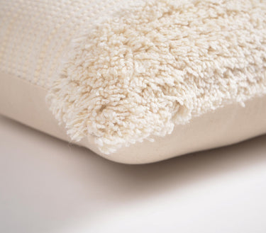Handwoven Textured Cotton & Wool Cushion Cover-Chateaux ME