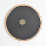 Regal motif noir enameled wooden platter-Chateaux ME