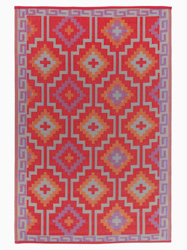 BOHO RUG ORANGE AND VIOLET 8' X 10'-Chateaux ME