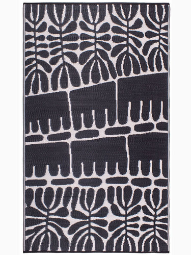 TRIBAL RUG 6'X9' BLACK & WHITE-Chateaux ME