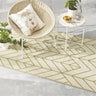 GOLD & CREAM GEOMETRIC OUTDOOR RUG 6' X 9'-Chateaux ME