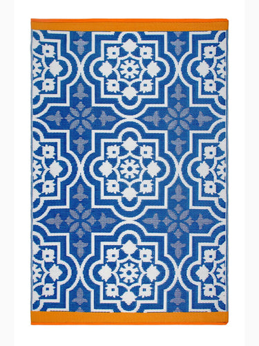 BLUE FARMHOUSE OUTDOOR RUG 6' x 9'-Chateaux ME