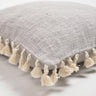 Solid tasseled Grey Cotton Cushion Cover-Chateaux ME