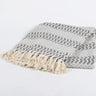 Handwoven Cotton Chevron Throw with Tassels-Chateaux ME