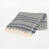 Handwoven Cotton Striped Tasseled Throw-Chateaux ME