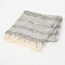 Handwoven Cotton Greyscale Striped Tasseled Throw-Chateaux ME