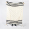 Handwoven Cotton Monochrome Geometric Tasseled Throw-Chateaux ME