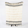 Handwoven Cotton Frayed-Striped Throw with Tassels-Chateaux ME