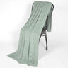 Knitted Sage Green Cotton Throw-Chateaux ME