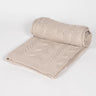 Knitted Taupe Cotton Throw-Chateaux ME