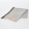 Yarn-Dyed Cotton Grey Striped Tasseled Throw-Chateaux ME