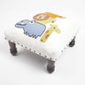Jungle Animals Embroidered & Upholstered Stool-Chateaux ME