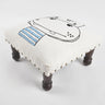 Baby Hippo Embroidery Upholstered Stool-Chateaux ME