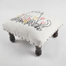 Garden Cat Embroidery Upholstered Stool-Chateaux ME