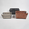 Checkered plain woven iron baskets (set of 3)-Chateaux ME