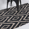 Handwoven cotton and Jute Diamond Monochrome Rug 59' X 37'-Chateaux ME