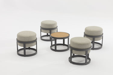 TOTEM SET OF 5 STOOL ALUMINUM FRAME-Chateaux ME
